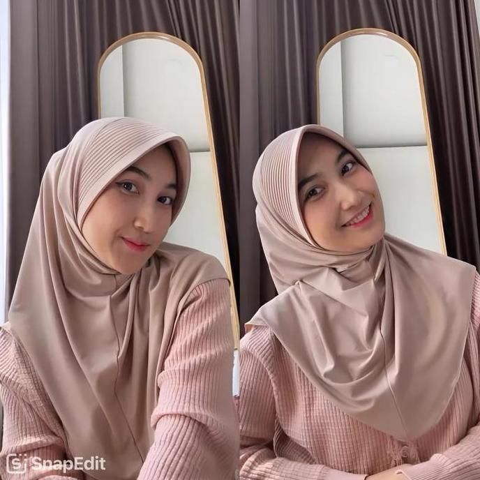 New- Bergo Ped Tebal Size M / Bergo Spord / Bergo Olahraga / Bergo Ped  / Hijab Panjang Instan Kerud