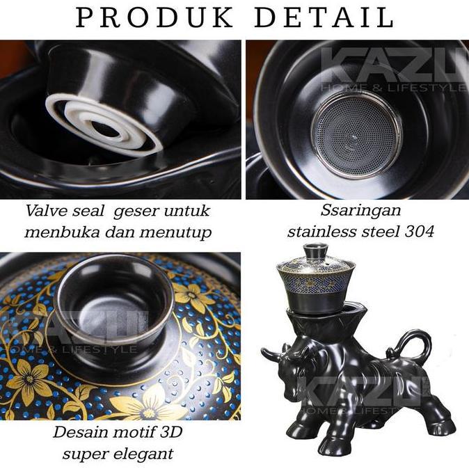 Good- CHINESE TEAPOT SET 6CUP K06 BULL VALVE TEA POT SET KLEP GESER NAGA