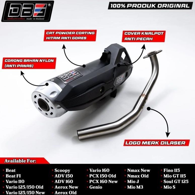 KNALPOT DBS ORIGINAL BEAT SCOOPY GENIO BEAT STREET VARIO160 AEROX NMAX MIO MIOJ MIOM3 SOULGT
