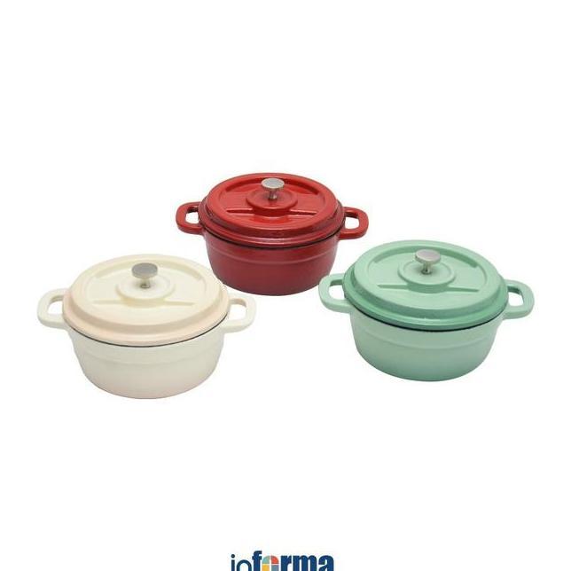 Informa Cooking Color Set 3 Pcs Knox Panci Casserole Mini Cast Iron Periuk Wadah Masak Alat Perlengk