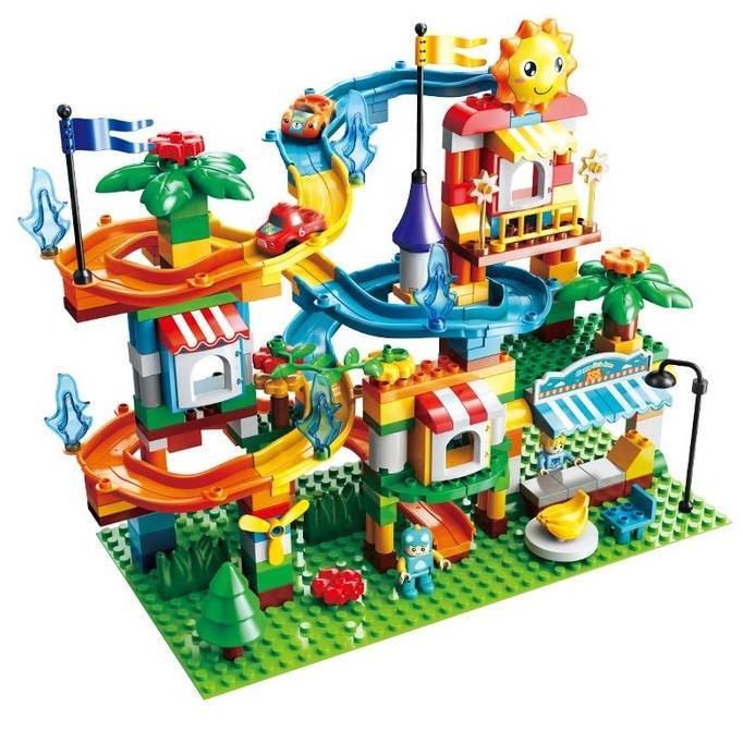 Feelo Car Slide marble run ball run Building Blocks compatible Duplo