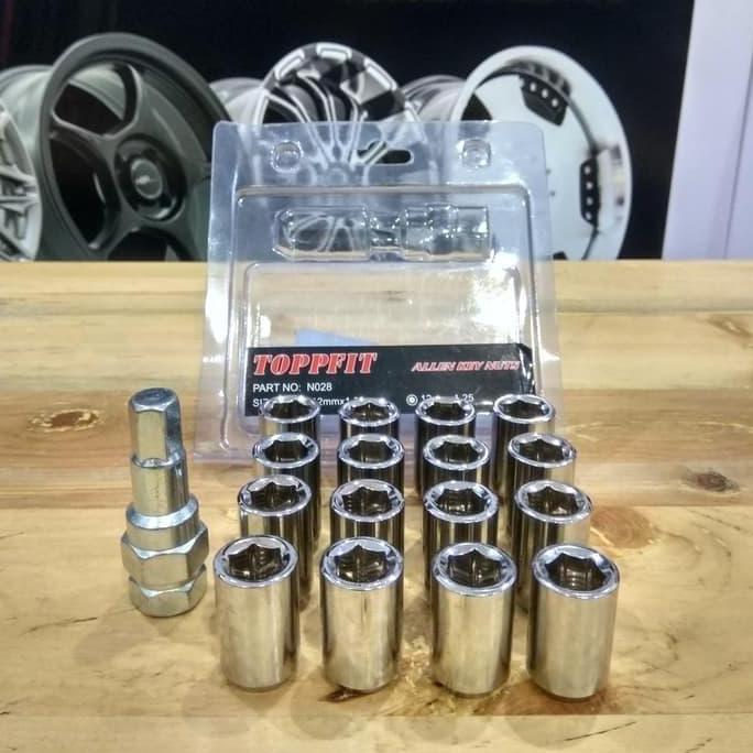 Lug Nut Baut Mur Seneka + Kunci L Universal Untuk Velg Racing Livina HARGA KHUSUS