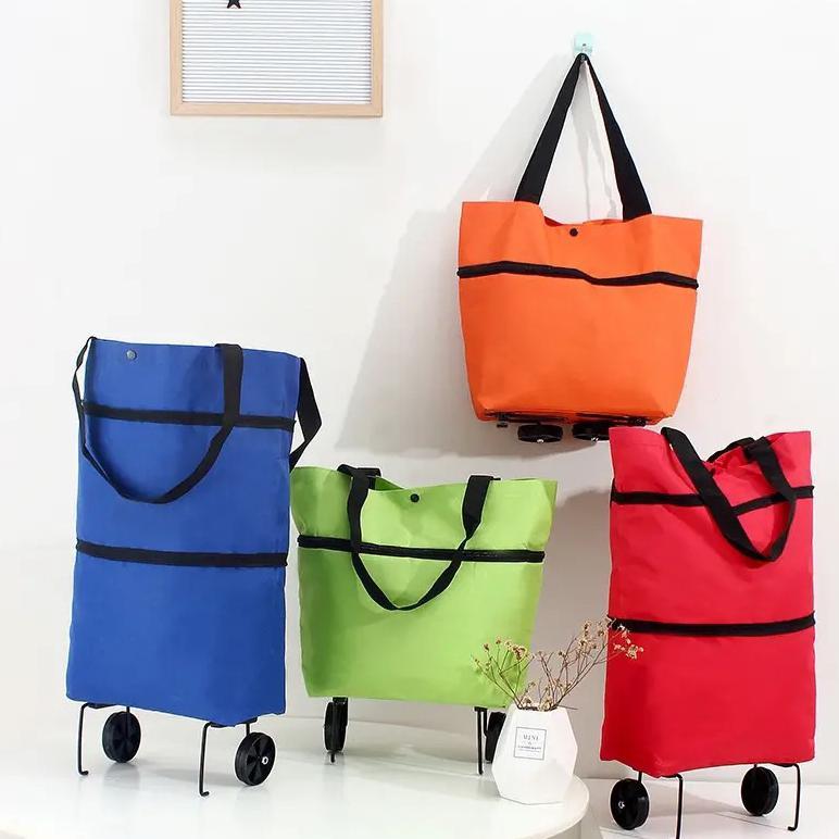 Good- Tas Belanja Troli Lipat / Tas Troli Belanja Lipat Roda Serbaguna