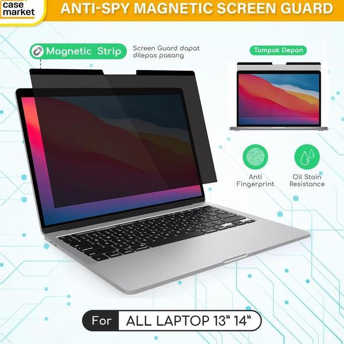 Laptop Asus Lenovo Acer HP Dell 13 14 inch Magnetic Anti Spy Laptop Screen Guard Privacy Pelindung L