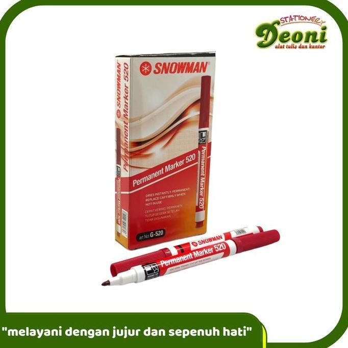 SNOWMAN Permanent Marker 520 Spidol Merah