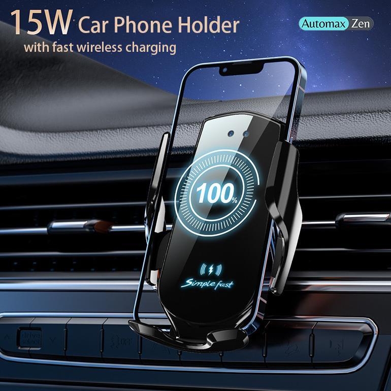 Phone Holder Mobil Wireless Charger Tempat Hp Mobil  Fast Charging Smart Sensor