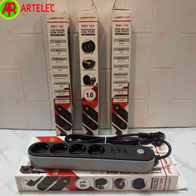 Yxrj- Colokan Listrik Mitsui Msc-154-Usb | Cok Sambung | Kabel Extension