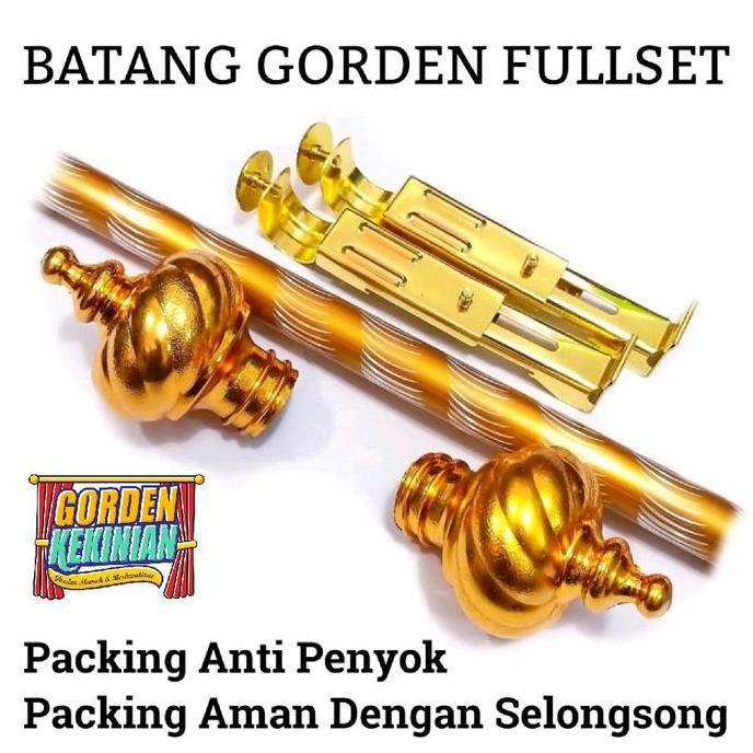 Romx- Batang Gorden Besi Gorden Fullset Rolet Gorden Tongkat Gorden Tiang Gorden Batang Gorden 100 C