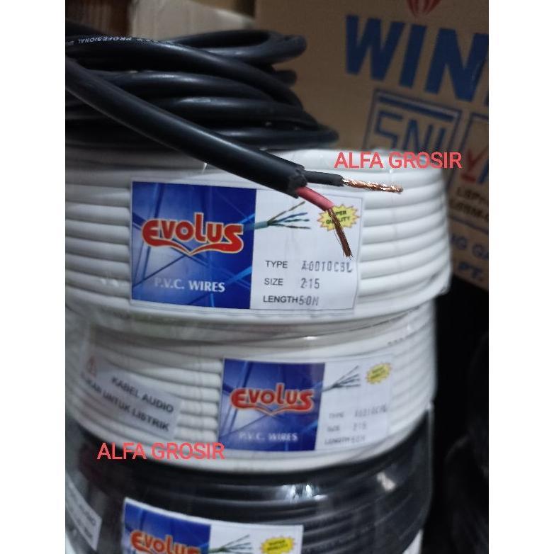 lstrk- 50 METER KABEL LISTRIK SERABUT 2x1.5 mm / KABEL RAMBUT 2X1.5 / KABEL LISTRIK
