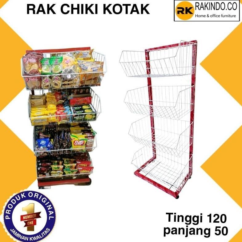 Rak chiki 4 susun MBS rak jajanan warung rak serbaguna Rak keranjang chiki