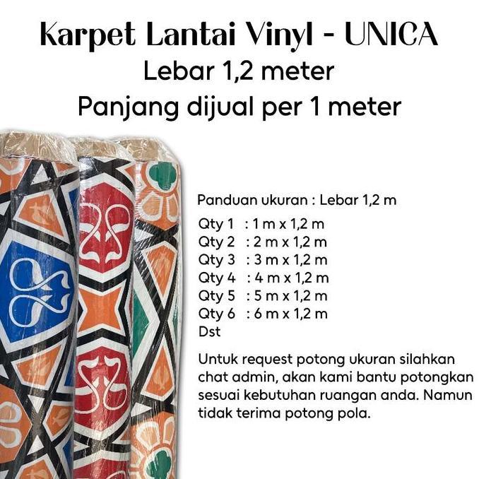 Romx- Karpet Vinil Unica Meteran Murah Motif Keramik