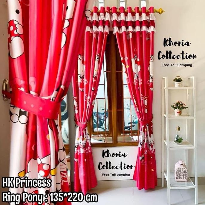 Romx- Gorden Rumbay Pintu Dan Jendela Morif Hello Kitty ( Free Tali Samping )