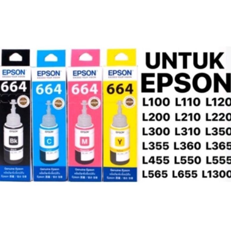 Paket 1 Set Tinta Epson 664 Original Untuk Epson L- Series [L100 L110 L120