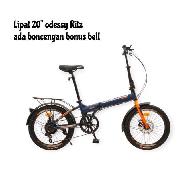 Terlaris 20 Inch Odessy Ritz Sepeda Lipat Anak Dewasa 7 Speed Rem Cakram Stang Dan Batangan Bisa Lip
