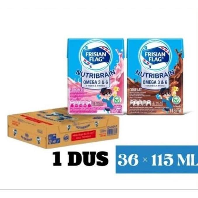 Expert- Frisian Flag Nutribrain Milky Susu 115ml 1 Dus Isi 36 Kotak Cokelat Strawberry All Variant