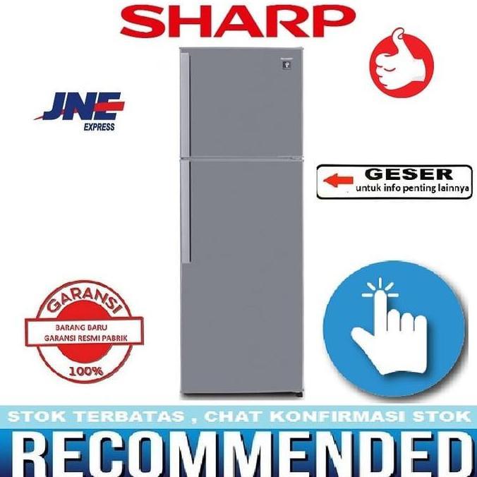 SHARP Kulkas 2 Pintu - SJ-450GP-SD-SILVER DARK,garansi RESMI SHARP