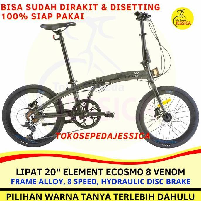 Terlaris Sepeda Lipat 20 Element Ecosmo 8X Disc Brake Murah