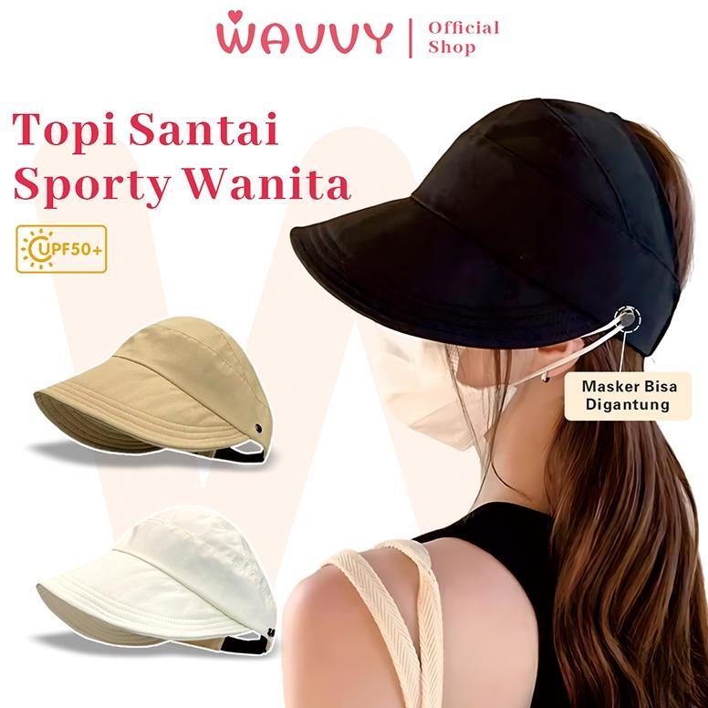 Wavvy Topi Olahraga Wanita/Topi Anti UV/Topi Wanita Korea Style/Topi Pantai Wanita Berhijab/Topi Unt