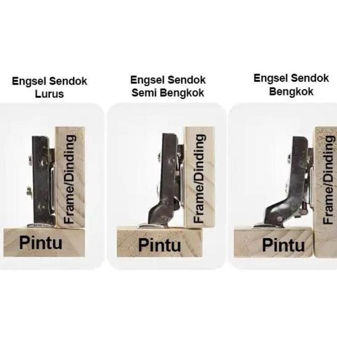 1 PASANG Engsel Sendok Mini Lenaga Huben Elco LM Lemari Kayu Aluminium Olimpik Olympic 26mm