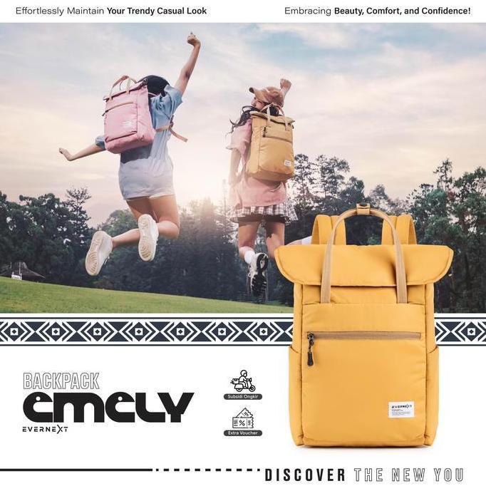 EVERNEXT - Tas Ransel Wanita Tas Sekolah Tas Kuliah Wanita Backpack Distro Emily