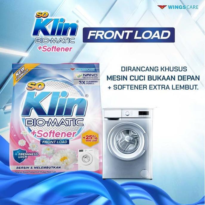 Clrx- Soklin Biomatic Detergen Bubuk Softener Bukaan Depan 1.8Kg