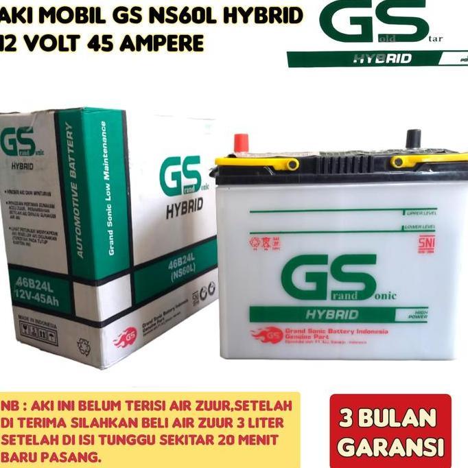 Aki Mobil Avanza/Rush/Taruna/Xenia/Escudo GS Gold Star NS60 Premium 45 Ampere READY
