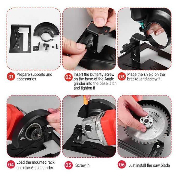 Yourpw- Jld Adaptor Gerinda Ke Circular Saw Dudukan Gerinda Bracket Tangan Circular Saw Stand Holder