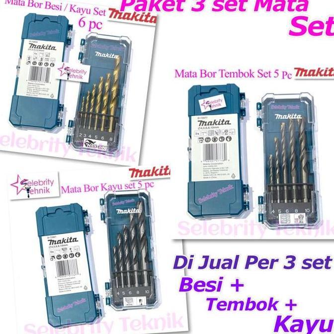 Mata Bor Set Makita Tembok / Mata Bor Set Besi / Mata Bor Set Kayu TERBATAS