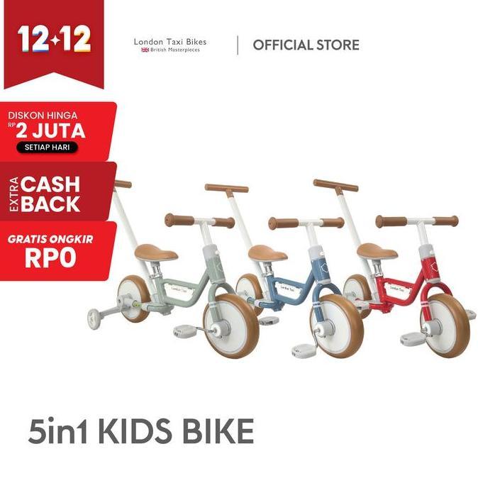 Terlaris London Taxi 5In1 Kids Bicycle - Sepeda Anak Roda Tiga/Sepeda Dorong Anak/Balance Bike