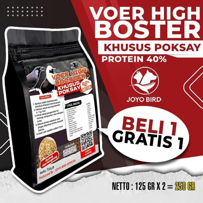 TERBARU - BELI 1 GRATIS 1 MAKANAN BURUNG POKSAY JUARA LOMBA | VOER HIGH BOOSTER  PROTEIN 40% ( KHUSU