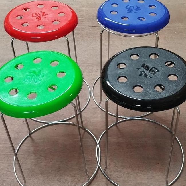 Kursi Bangku Kaki Baja Dapat Di Tumpuk Kursi Bakso Kursi Makan Kursi Bar Kursi Cafe Kursi Bulat Besi