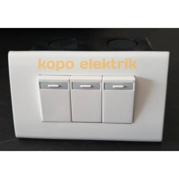 Expert- Saklar Triple Panasonic Model Panjang Tanam Set + Inbow Dus