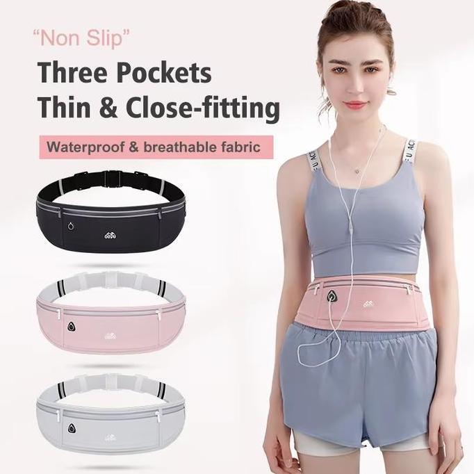 Tas Pinggang Olahraga Outdoor Tas Ponsel Lari Pria dan Wanita Tas Sabuk Mini Anti air