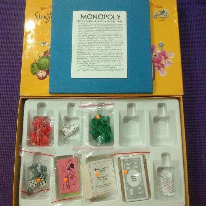 MONOPOLY UNIQUELY SINGAPORE - BY HASBRO - PARKER BROTHERS KODE 492