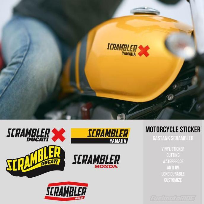 Sticker Tangki Motor Classic Scrambler Custom Cb Xsr W175 Restock