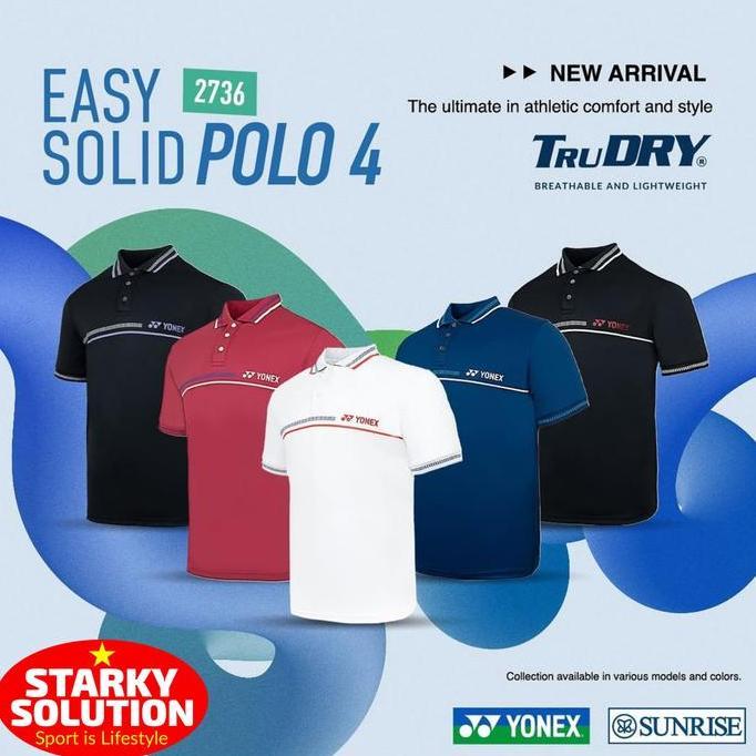 Baju Kaos Polo YONEX 2736 EASY3 Badminton Tenis Bulutangkis Pickleball