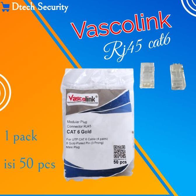 KONEKTOR RJ 45 CAT.6 VASCOLINK KONEKTOR LAN PIN CAT.6  ISI 50