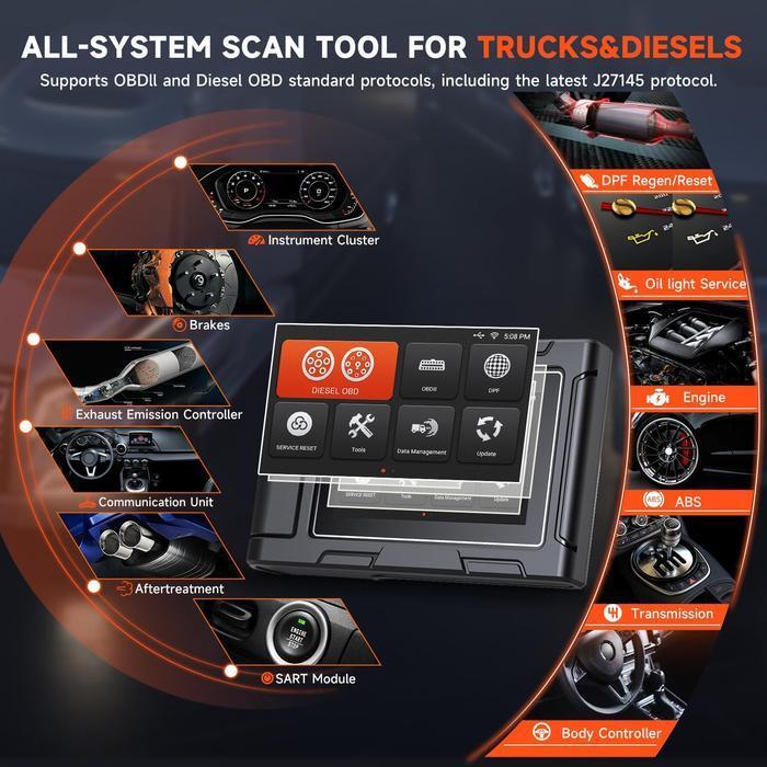 Ancel Hd3200 12V/24V Obd2 Scanner Sistem Penuh Pemindai Diagnostik Truk Tugas Berat Car Kendaraan Me