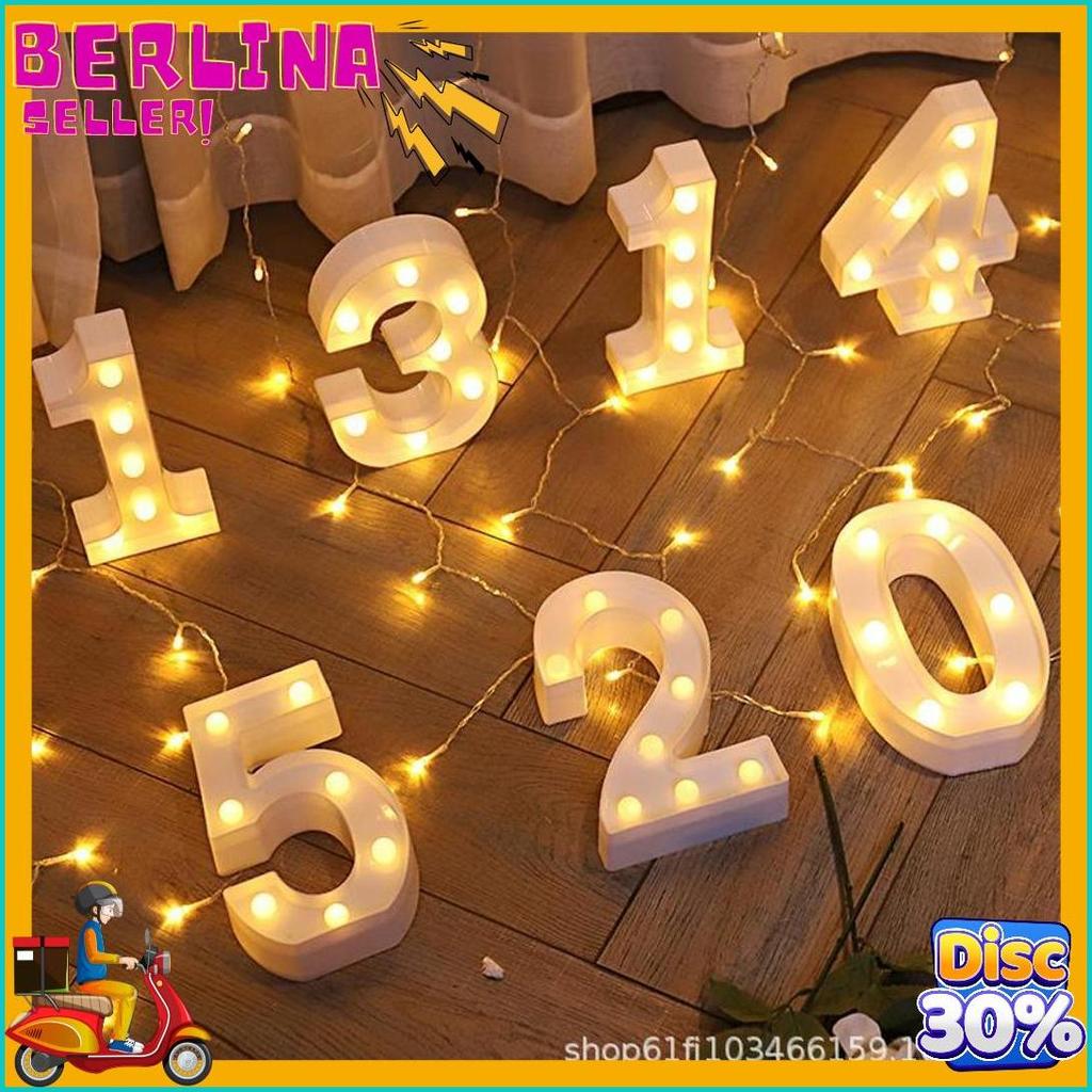 50% Off [22 Cm] Lampu Led Angka Jumbo Besar Marquee Lamp Alphabeth Abjad Marque Rs00