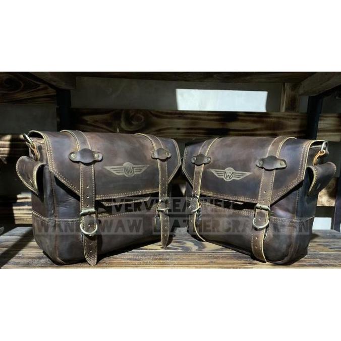 TERBARU - Tas motor w175 , kawasaki w175 , w250 , tas kulit