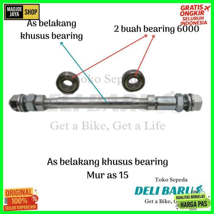 Terlaris As Khusus Bearing Hub Terombol Pelek Belakang Bering 6000 Mur As 15 Sepeda Anak Bmx Lipat F