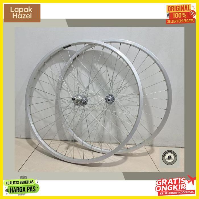 Termurah Wheel Set Sepeda Ukuran 26 Silver Velg 26 Siap Pakai Velg 26 Jadi Silver New Wheel Set 26 M