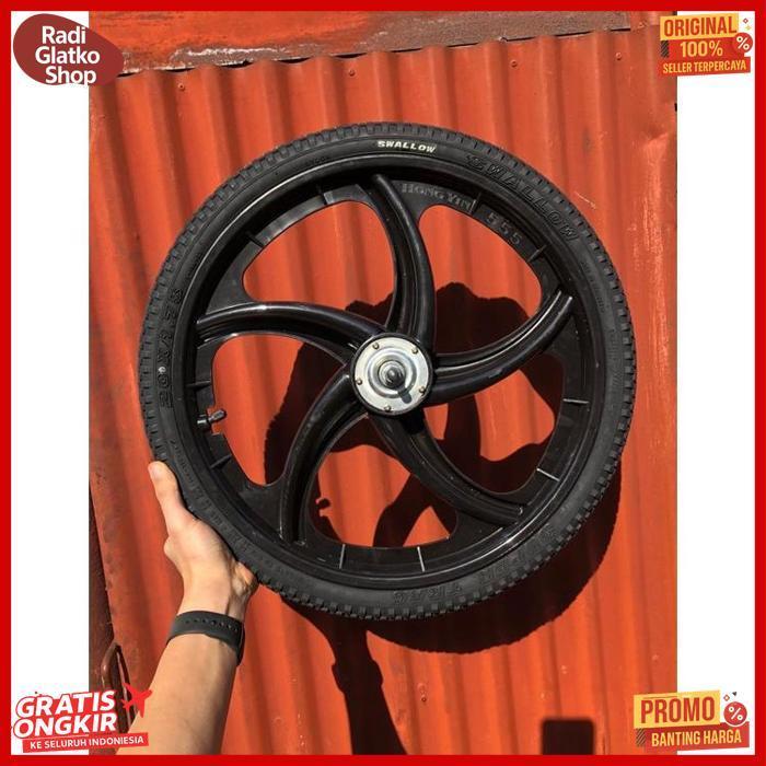 Original Velg 20 Klewang Ban Hidup (Ban Angin) Plus Alat Sepeda