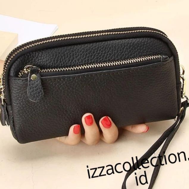 Hot Deals Dompet Wanita Panjang 3 Resleting Muat Hp 7 Inch Kunci Dan Uang Kosmetik Korean Stile Vira
