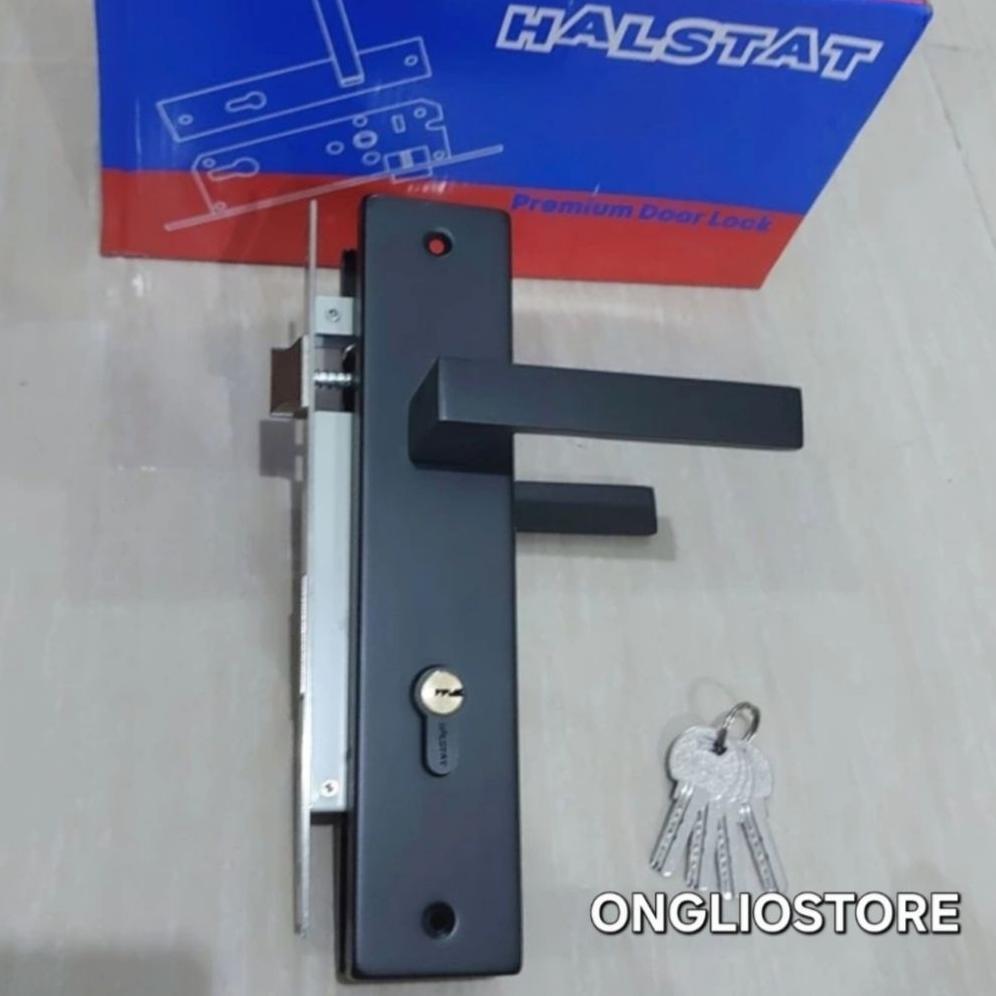 Handle Kunci pintu rumah Set Besar BLACK Hitam Minimalis