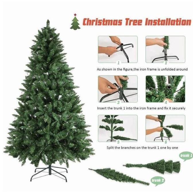 Pohon Natal Jumbo Christmas Tree Pohon Liburan 1.5Meter 2Meter Model Baru Besar Pohon Terang Cemara 