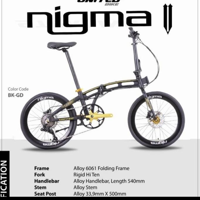 Terlaris Sepeda Lipat 20 Inch United Nigma V 5 New