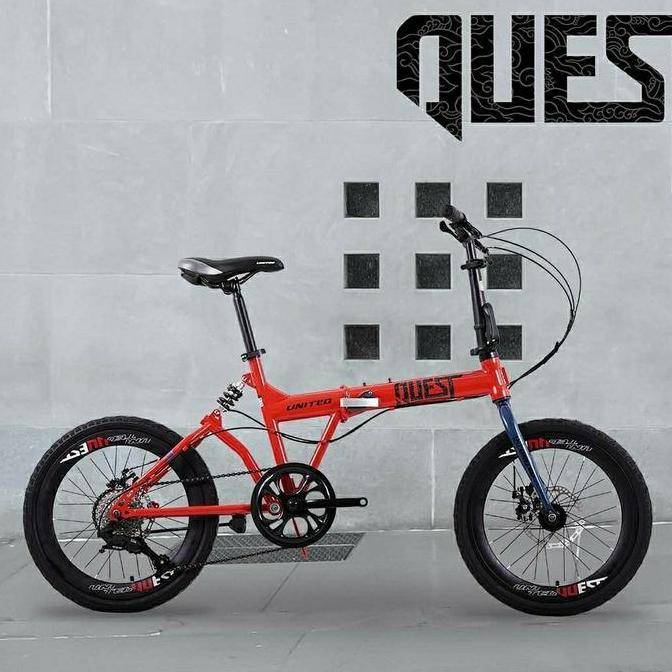 Terlaris Sepeda Lipat 20 Inch United Quest Ci - 04 Ban 451 Suspensi 8 Speed