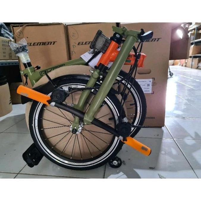 Terlaris Sepeda Lipat Folding Element Pikes Green Nature 16 Inch Generasi Ii
