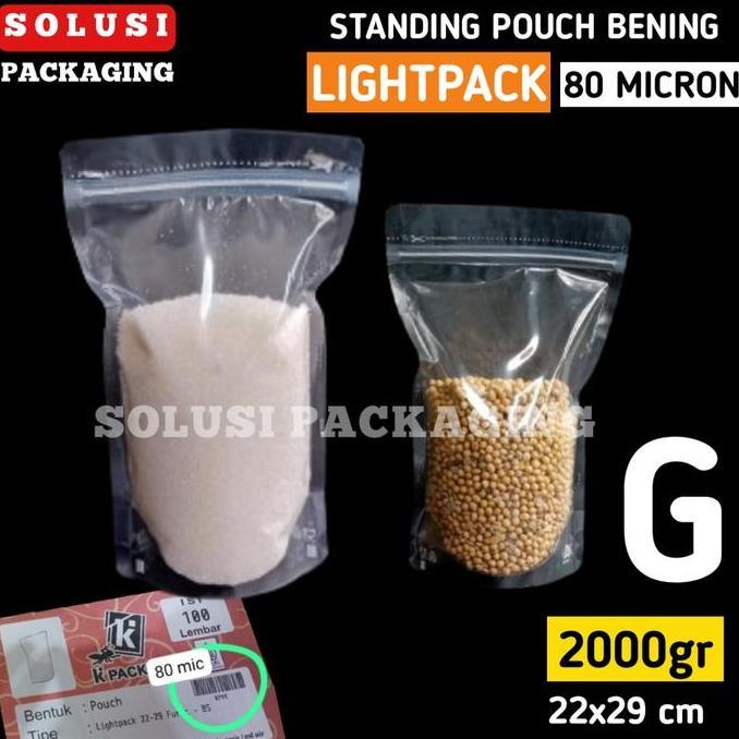 LIGHTPACK 2229 2000gr 80mic KPACK STANDING POUCH 2Kg PLASTIK KLIP